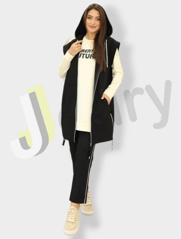 Elegantes Damen-Set aus drei Teilen: Midijacke 10000 – Bild 3