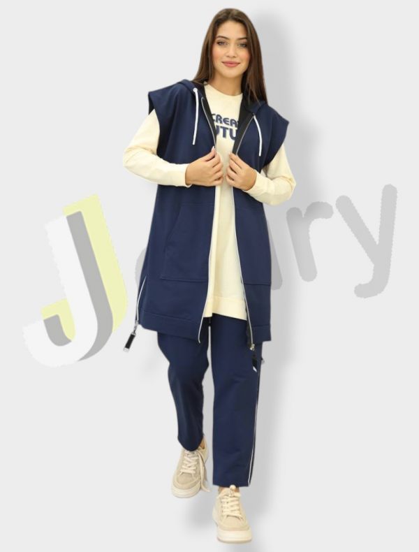 Elegantes Damen-Set aus drei Teilen: Midijacke 10000