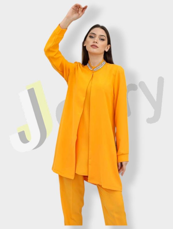 Elegantes Damen-Set aus drei Teilen: Midijacke 10156