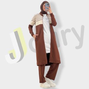 Elegantes Damen-Set aus drei Teilen: Midijacke 10349