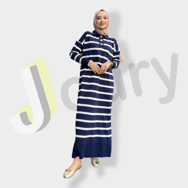 Langes Strickkleid 3333 – Bild 3