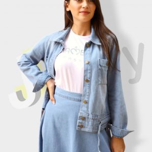 Dreiteiliges Damen-Denim-Set 8137