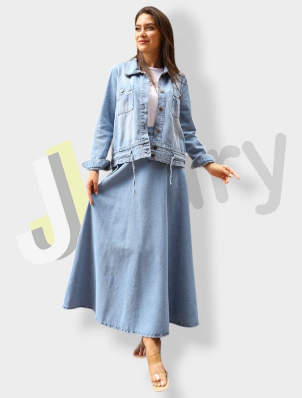 Dreiteiliges Damen-Denim-Set 8137 – Bild 3